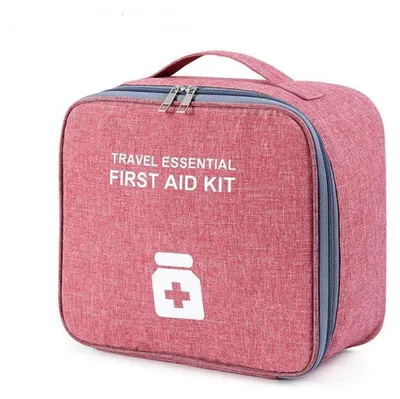 Image de Trousse de premiers secours vide, étanche, rouge, 25x22x12 cm, en tissu Oxford avec bandoulière