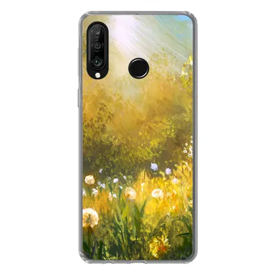 Produktbild von MuchoWow® Handyhülle Schutzhülle Hülle für Huawei P30 Lite Blumen - Sommer - Aquarell Silikon Softcase Handy Hülle - Handyhülle