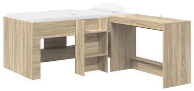 Produktbild von vidaXL Hochbett mit Schreibtisch für Kinder 2 Stk. Sonoma-Eiche