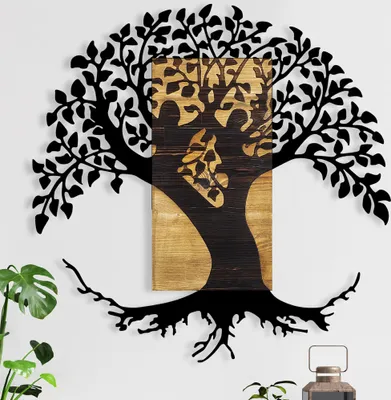 Produktbild von Wallity, Monument- SKL2173, Nussbaumfarbe,Schwarz, Sonstige Wohndekorationen, 89 x 3 x 90 cm, 100% Metall (Dicke: 1