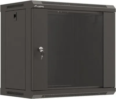 Produktbild von LANBERG 19" 9U 540x350 Wandgehäuse Glastür (FlatPack) sw