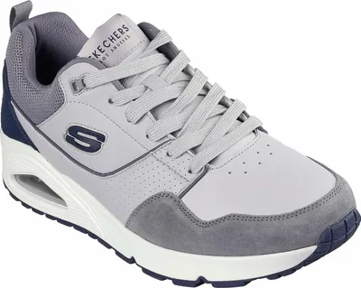 Produktbild von Skechers Herren UNO Retro One Trainers, Grau, Leder und Wildleder, Größe 45