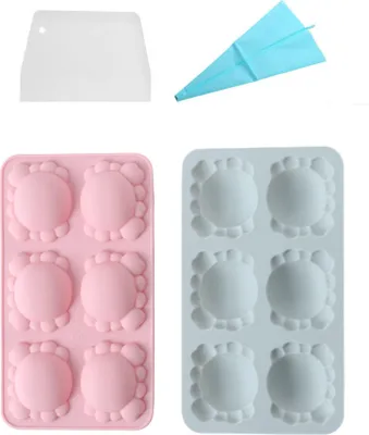 Produktbild von Set Mit 2 Süßen Krabben-Fondant-Silikonformen Für Sugarcraft-Kuchendekoration, Cupcake-Topper, Epoxidharz, Polymer-Ton, Mit Spritzbeutel Und Schaber