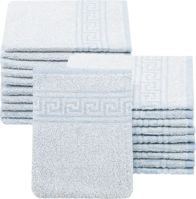 Produktbild von Waschhandschuhe 20er Set, Baumwollmix, blau, 16x22 cm