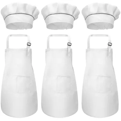 Produktbild von Solidchoice – 6 Kinder-Schürzen mit Kochmütze für kreative Aktivitäten