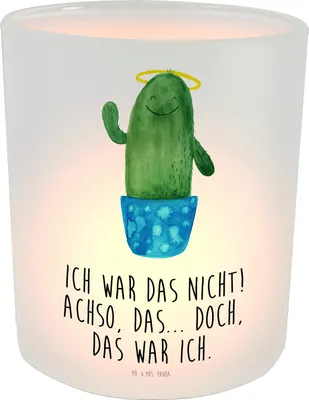 Produktbild von Mr. & Mrs. Panda Windlicht Glas Kaktus Heilig - Transparent - Geschenk, Outdoor, Teelichthalter, Draußen, kerzenhalter klein, Lustig, Familie, Kakteen, Frech, Schwester