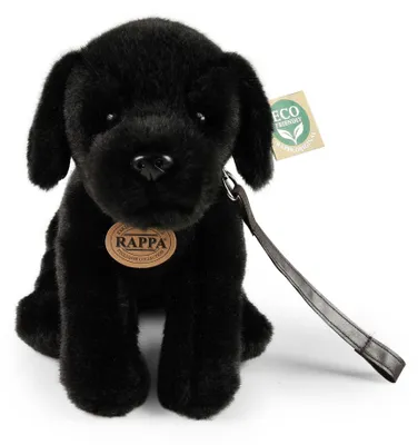 Produktbild von Schwarzer Labrador-Plüschhund mit Leine (25 cm) – umweltfreundlich