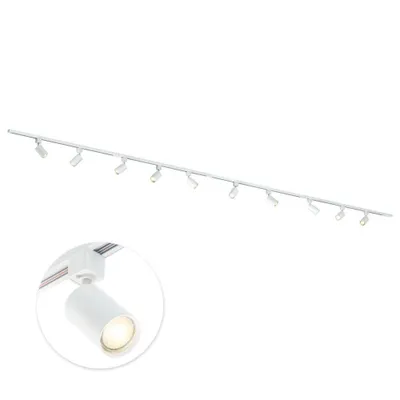 Produktbild von Qub Focus III - LED Schienensystem - Weiß - 1-Phasen - 600cm - 10x GU10 Spots - I-Form