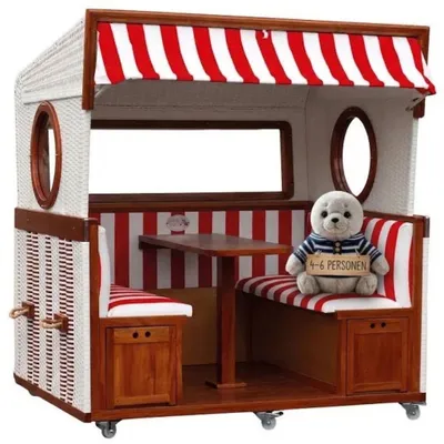 Produktbild von Gosch-Lounge Strandkorb 6-Sitzer XXL Strandkorb Mahagoni Outdoor