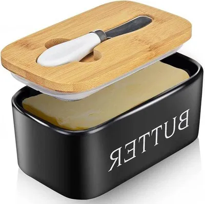 Produktbild von Grosses Keramik-Butterbehälter mit Deckel - 2 Stifte, hält