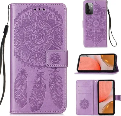 Produktbild von König Design Hülle kompatibel mit Samsung Galaxy A72 5G Kunstleder Handyhülle - Handy Case Violett