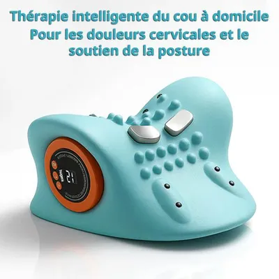 Image de Appareil de massage électrique pour la nuque avec EMS, chaleur, étirements, acupression et batterie rechargeable - MEGANECK