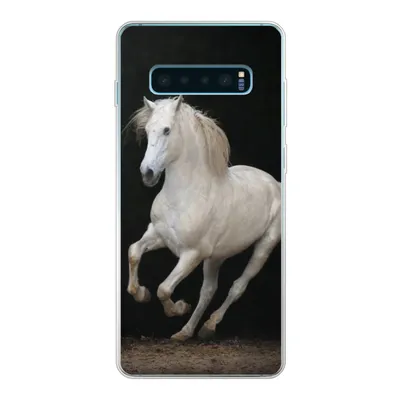 Produktbild von MuchoWow® Handyhülle Schutzhülle Hülle für Samsung Galaxy S10 Plus Pferde - Schwarz - Porträt Silikon Softcase Handy Hülle - Schutzhülle