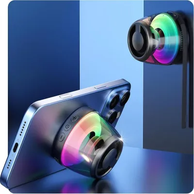 Produktbild von magnetischer tragbarer Mini-Bluetooth-Lautsprecher, TWS-Stereo, RGB-Beleuchtung, TF-Karten, bis zu 7 Stunden Spielzeit, inklusive Magnetring