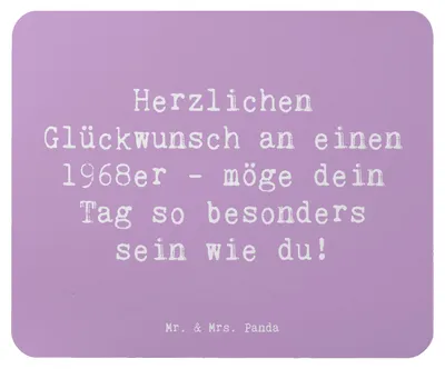 Produktbild von Mr. & Mrs. Panda Mauspad Spruch 1968 Geburtstag - Lavendeltraum - Geschenk, laptop mousepad, Jahr, Geburtstagsgeschenk, Wertschätzung, Geburtsjahr, Herzlichen Glückwunsch