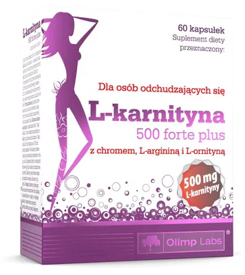 Zdjęcie produktu dla L-Karnityna 500 Forte Plus suplement diety 60 kapsułek