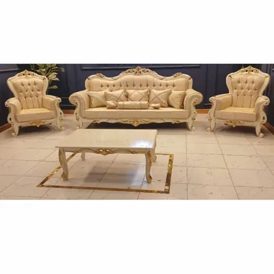 Produktbild von Casa Padrino Barock Wohnzimmer Möbel Set Beige / Weiß / Gold - Barockstil Möbel
