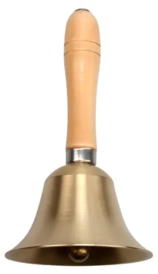 Productafbeelding van Super luide handbel - Klassieke belletje - Massief messing bel - Metalen bellen met houten handvat voor diner - Thuis