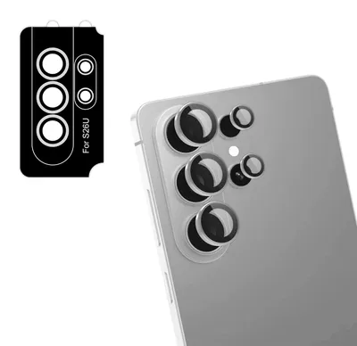 Zdjęcie produktu dla Szklana folia ochronna na obiektyw aparatu, 2 sztuki, dla Samsung Galaxy S26 / S26 Plus - kolor srebrnoszary