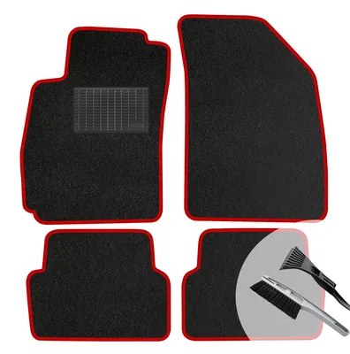 Imagen del producto de Juego de alfombrillas para pies de felpa, color rojo, compatibles con: Chevrolet Captiva (2006-2018)
