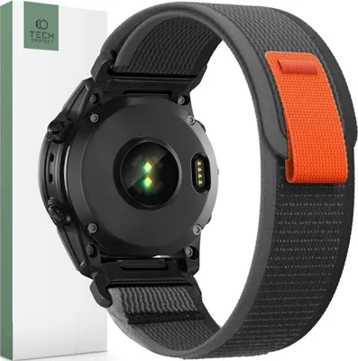 Obrázek produktu pro Tech-Protect Nylon Garmin Fenix 5 / 6 / 6 Pro / 7 Černá/Oranžová