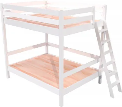 Immagine prodotto di Letto a castello a 2 posti 160x200 per adulti Scala in legno Sylvia - Bianco