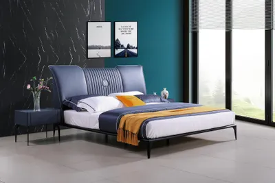 Zdjęcie produktu dla Bett Polster Design Luxus Doppel Hotel Betten Ehe Schlaf Zimmer Leder 180x200cm