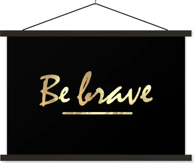 Produktbild von MuchoWow® Textilposter Zitate - Gold - Schwarz 90x60 cm mit schwarzem Rahmen - Aufhängungssatz