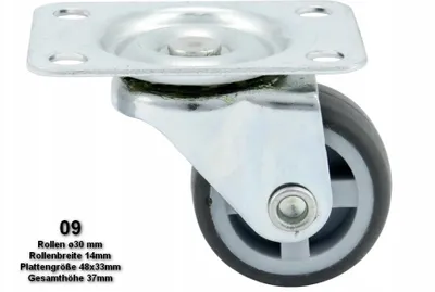 Produktbild von Möbelrollen Lenkrollen 09 Transportrollen Kastenrolle Rolle Gummi Gummirolle Ø-30mm