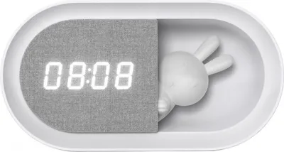 Obrázok produktu pre LED stolná nočná lampa BUNNY 3, bielo-sivá, 1,2 W, teplá biela, 55 lm, plast, rozmery: 8 x 15,5 x 5,1 cm, IP20, Polux