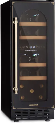 Produktbild von Klarstein Einbau-Weinkühlschrank, Kleiner Getränkekühlschrank Schmal, 2 Zonen Weinkühlschrank mit Glastür, Indoor/Outdoor Beersafe, Kühlschrank Klein mit UV-Schutz, 5-22°C, 17 Flaschen