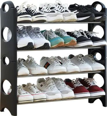 Produktbild von Kleines Schuhregal, 4 Regale - Schwarz