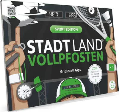 Produktbild von Stadt Land Vollpfosten® Sport Edition – "Grips statt Gips." | A4 Spielblock