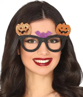 Produktbild von Glitter Kürbis & Fledermaus Halloween Brille