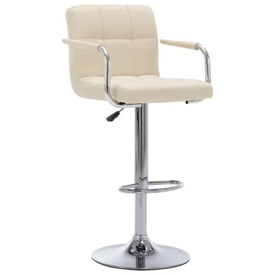Image de vidaXL Tabouret de bar 2 pcs. Tissu crème