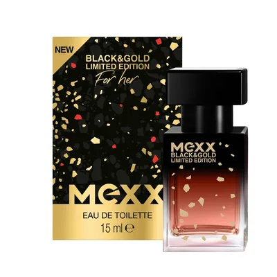 Produktbild von Mexx Black & Gold Limited Edition Woman EDT Eau de Toilette sinnlich blumiger Damenduft 15ml