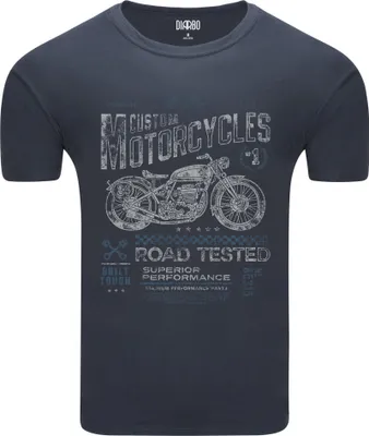 Produktbild von Diarbo Herren T-Shirt mit Motorliebhaber Druck Motorrad-Flyer Dunkelgrau Gr.XXL