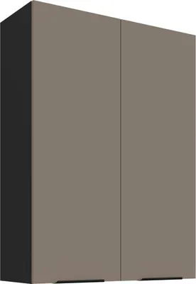 Image de Armoire haute de cuisine LUNARA - largeur 80 cm, beige foncé/noir