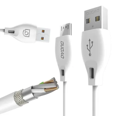 Zdjęcie produktu dla DUDAO Micro USB data charging cable 2.4A 2m White