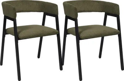 Image de Fauteuil Design Cotele Scott Vert - Lot De 2