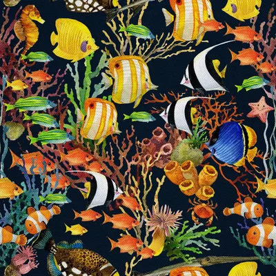 Produktbild von OUTDOOR DEKOSTOFFE OXFORD - Motiv Fisch