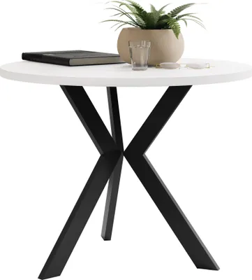 Produktbild von MIRJAN24 Couchtisch STK M6, Beine aus Stahl, 65x65x50 cm, Wohnzimmer (Farbe: Weiß / Schwarz)