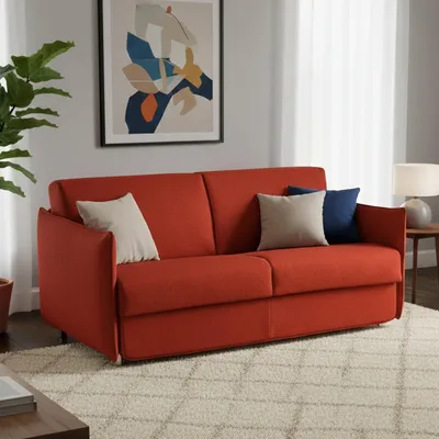 Immagine prodotto di Cecina - Divano Letto 3 Posti, 200x95 cm Arancione, Sfoderabile  Italy