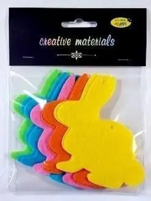 Produktbild von Filzhäschen, 10 cm, 10 Stück, gemischt – Galeria Hobby