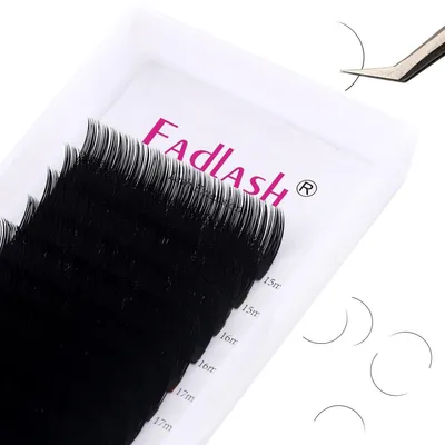 Immagine prodotto di Ciglia finte, tecnica 1:1, extension ciglia, diametro 0,05 mm, curvatura D, mix di lunghezze da 15 a 20 mm, colore nero