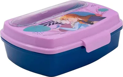 Produktbild von Stor Die Eiskönigin – Völlig Unverfroren Sandwichbox Mit Besteck Blau,Rosa Blau,Rosa One Size