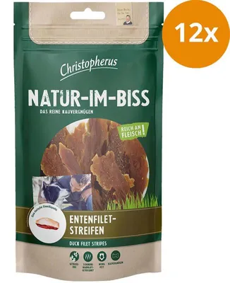 Produktbild von Christopherus Natur-Im-Biss Entenfiletstreifen, Snacks, Hund, Adult, Ente, 70 g