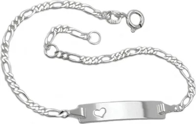 Produktbild von Schildband mit Herz Armband aus 925 Silber 18,5cm Armschmuck Damen