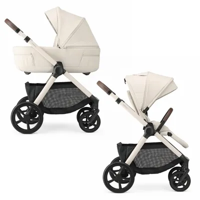 Productafbeelding van Deryan Otis 2-in-1 kinderwagen – met mand en sportstoel – beige