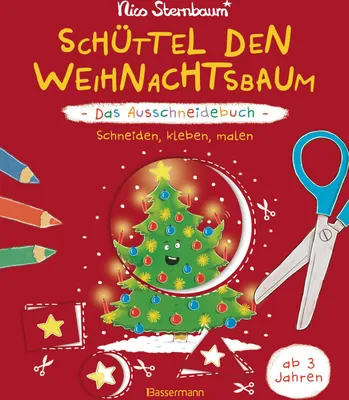 Produktbild von Schüttel den Weihnachtsbaum - Das Ausschneidebuch. Schneiden, kleben, malen für Kinder ab 3 Jahren
